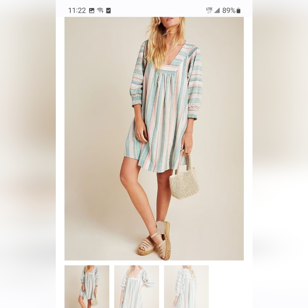 The Odells Perla Striped Smock Mini Dress